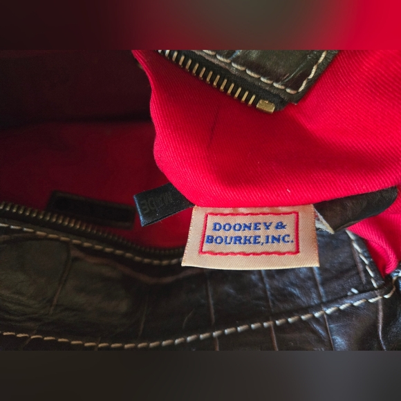 Dooney & Bourke Chocolate Croc-Embossed Medium Tote - Picture 14 of 16